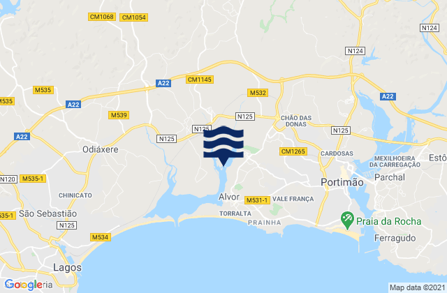 Mappa delle Getijden in Portimão, Portugal