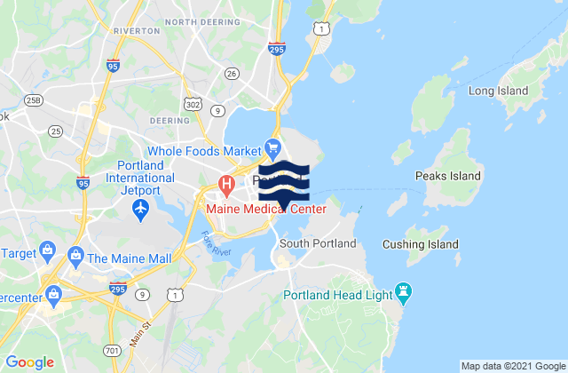 Mappa delle Getijden in Portland, United States
