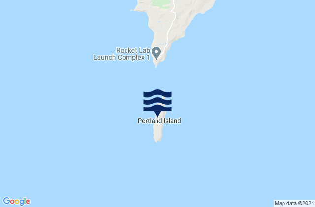 Mappa delle Getijden in Portland Island, New Zealand