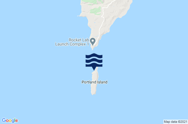 Mappa delle Getijden in Portland Island, New Zealand
