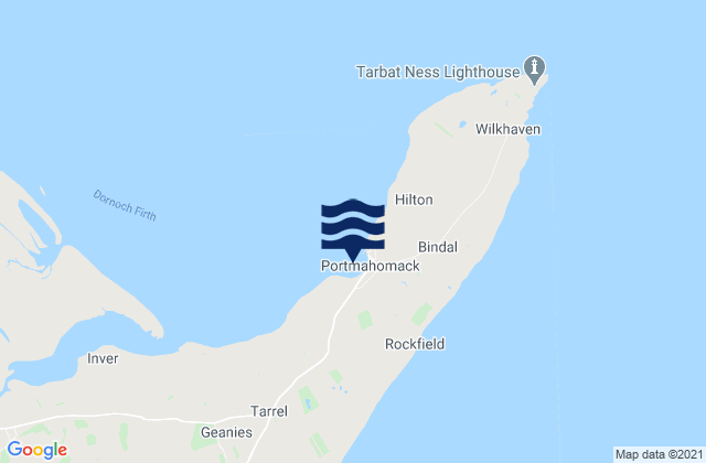 Mappa delle Getijden in Portmahomack Beach, United Kingdom
