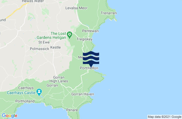 Mappa delle Getijden in Portmellon Beach, United Kingdom