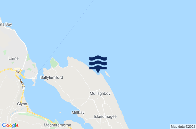 Mappa delle Getijden in Portmuck Bay, United Kingdom