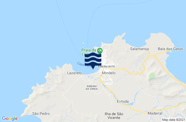 Mappa delle Getijden in Porto Grande, Cabo Verde