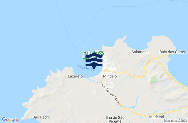 Mappa delle Getijden in Porto Grande Sao Vincente Island, Cabo Verde
