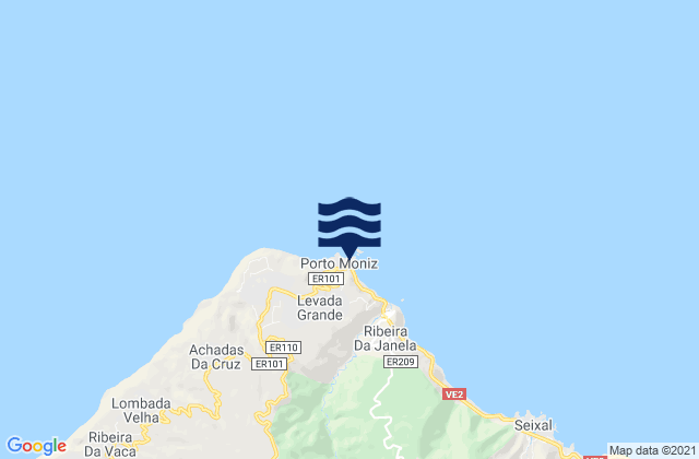 Mappa delle Getijden in Porto Moniz Madeira Island, Portugal