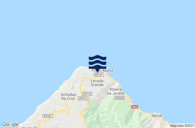 Mappa delle Getijden in Porto Moniz, Portugal