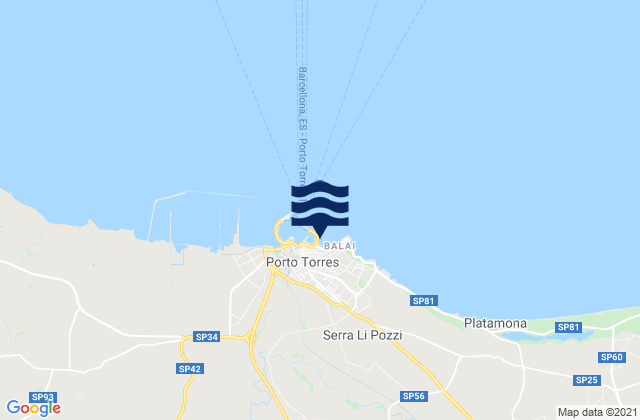 Mappa delle Getijden in Porto Torres, Italy