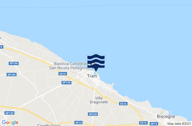 Mappa delle Getijden in Porto Trani, Italy
