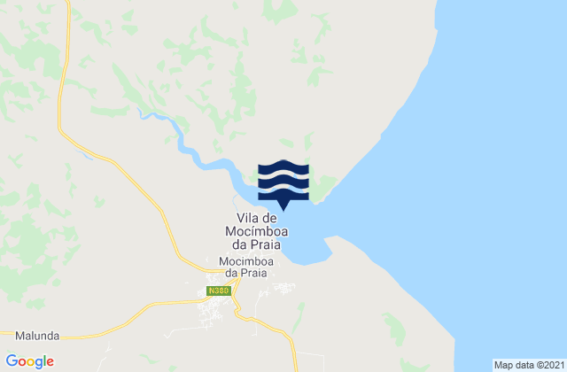 Mappa delle Getijden in Porto de Mocimboa, Mozambique