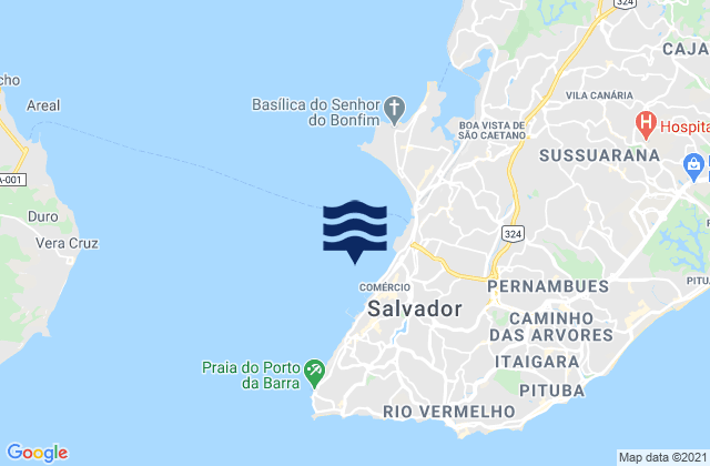 Mappa delle Getijden in Porto de Salvador, Brazil