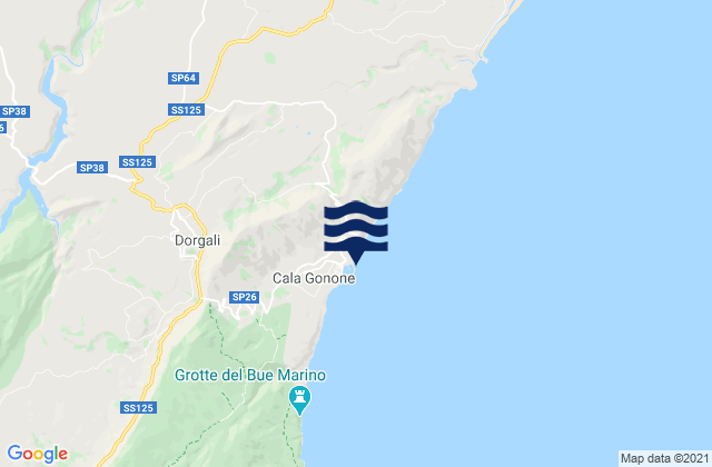 Mappa delle Getijden in Porto di Cala Gonone, Italy