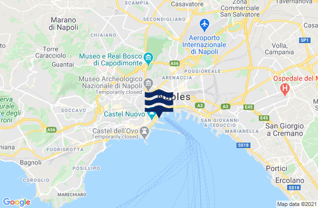 Mappa delle Getijden in Porto di Napoli, Italy
