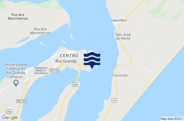 Mappa delle Getijden in Porto do Rio Grande, Brazil