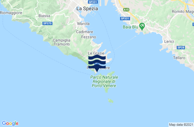 Mappa delle Getijden in Portovenere, Italy