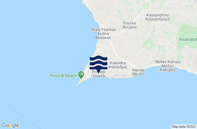 Mappa delle Getijden in Poseidi, Greece