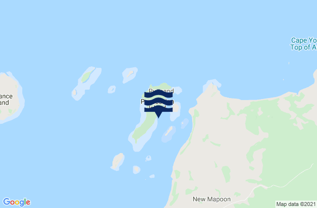 Mappa delle Getijden in Possession Island, Australia