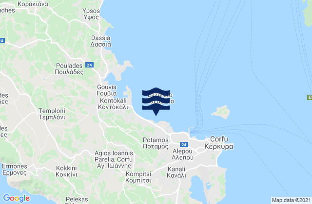 Mappa delle Getijden in Potamós, Greece