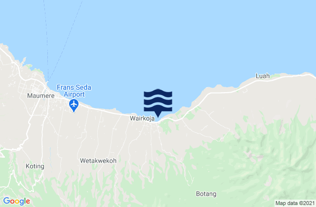 Mappa delle Getijden in Potet, Indonesia