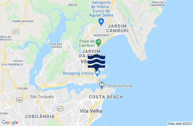 Mappa delle Getijden in Praia Commprida, Brazil