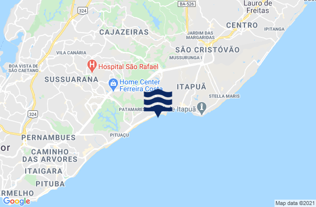 Mappa delle Getijden in Praia De Piata, Brazil
