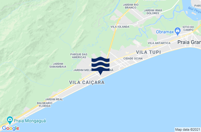 Mappa delle Getijden in Praia Grande, Brazil