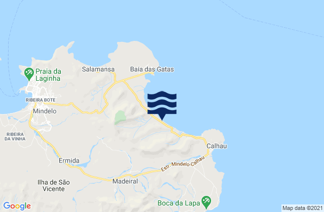 Mappa delle Getijden in Praia Grande, Cabo Verde