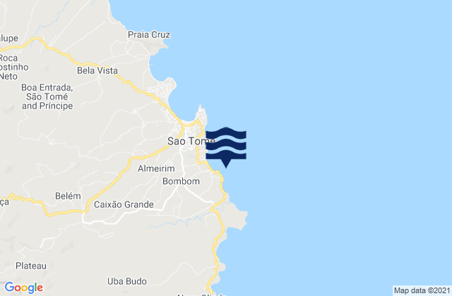 Mappa delle Getijden in Praia Pantufo, Sao Tome and Principe