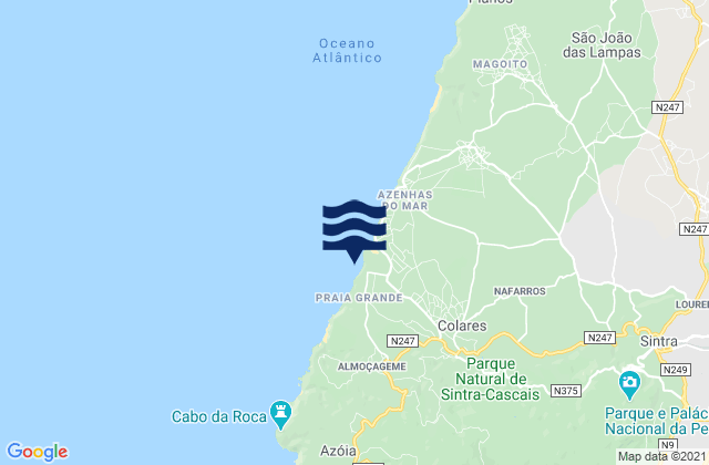 Mappa delle Getijden in Praia Pequena, Portugal
