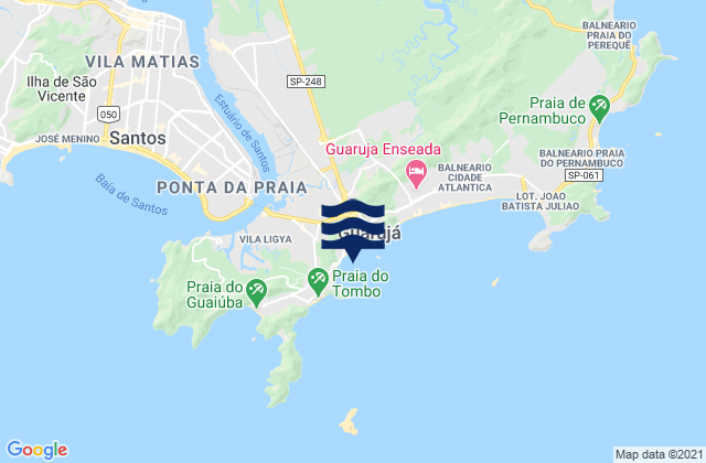 Mappa delle Getijden in Praia Pitangueiras, Brazil