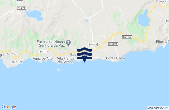 Mappa delle Getijden in Praia Ribeira das Tainhas, Portugal
