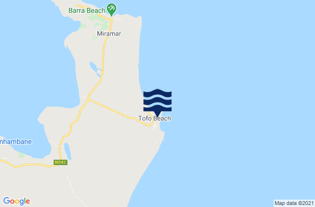 Mappa delle Getijden in Praia Tofo, Mozambique
