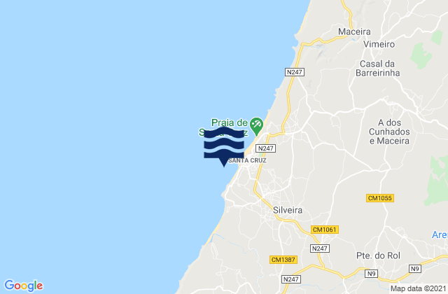 Mappa delle Getijden in Praia da Amoreira, Portugal