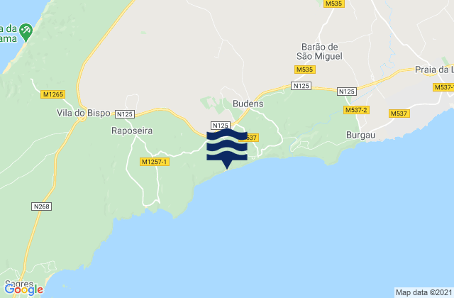 Mappa delle Getijden in Praia da Figueira, Portugal