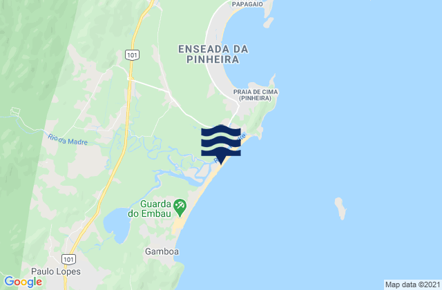 Mappa delle Getijden in Praia da Guarda, Brazil