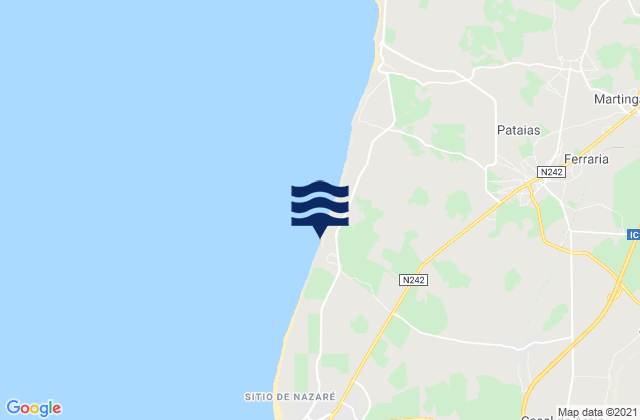Mappa delle Getijden in Praia da Légua, Portugal