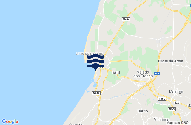 Mappa delle Getijden in Praia da Nazaré, Portugal