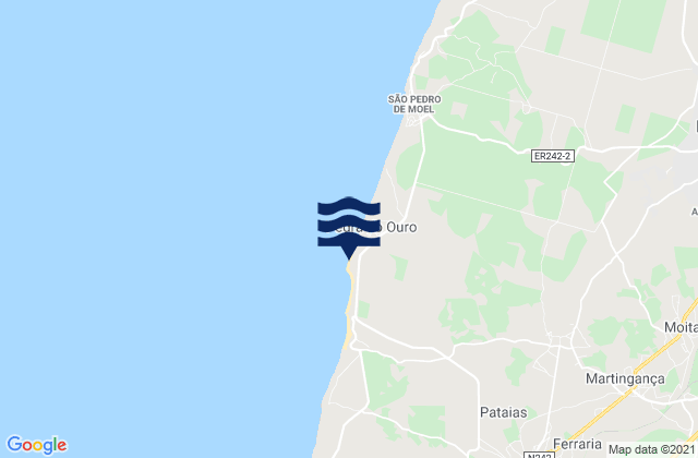 Mappa delle Getijden in Praia da Polvoeira, Portugal