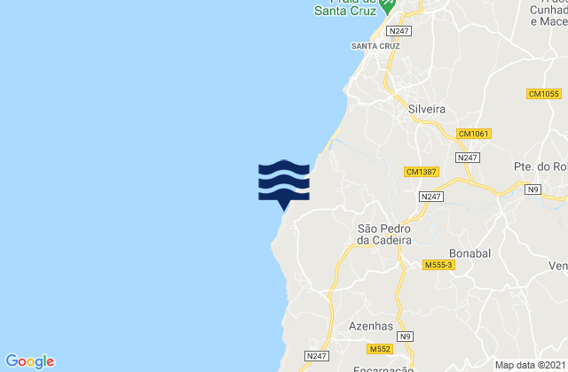 Mappa delle Getijden in Praia de Cambelas, Portugal