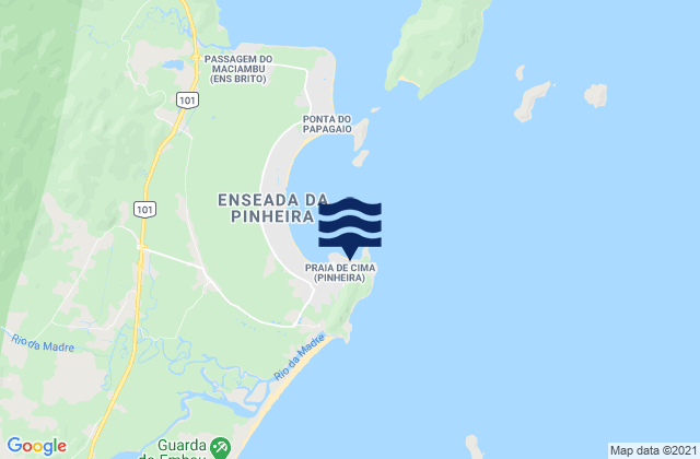 Mappa delle Getijden in Praia de Cima, Brazil