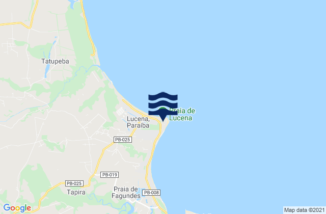 Mappa delle Getijden in Praia de Lucena, Brazil