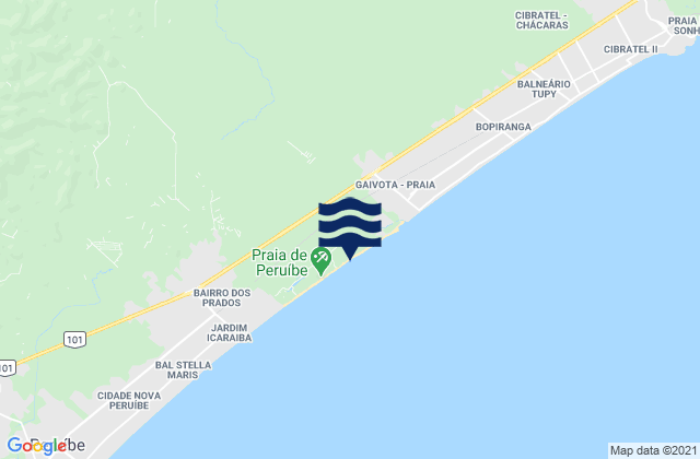 Mappa delle Getijden in Praia de Peruíbe, Brazil
