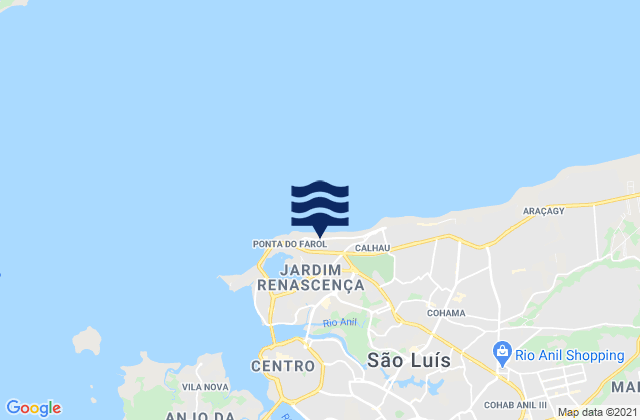 Mappa delle Getijden in Praia de Sao Marcos, Brazil