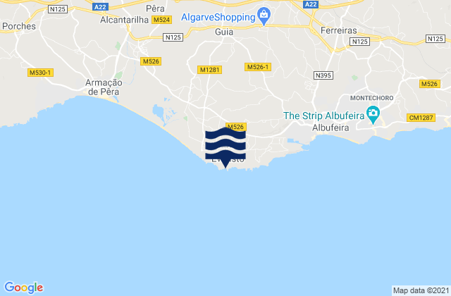 Mappa delle Getijden in Praia do Castello, Portugal
