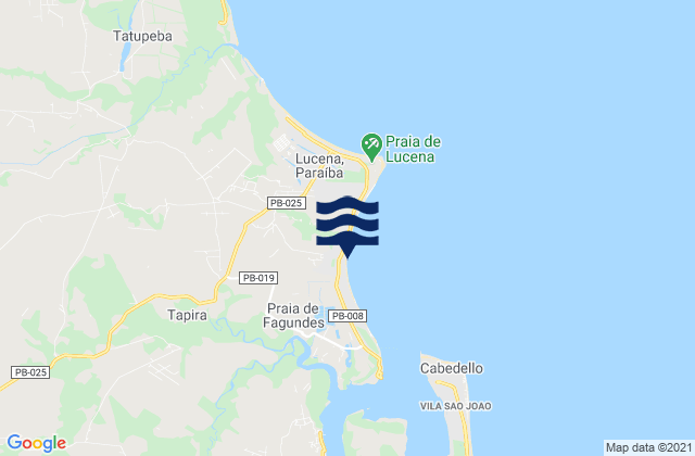 Mappa delle Getijden in Praia do Fagundes, Brazil