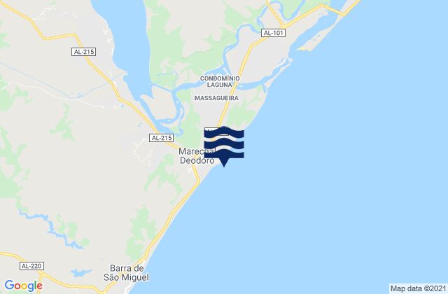 Mappa delle Getijden in Praia do Frances, Brazil