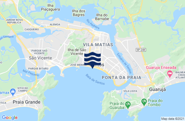 Mappa delle Getijden in Praia do Gonzaga, Brazil