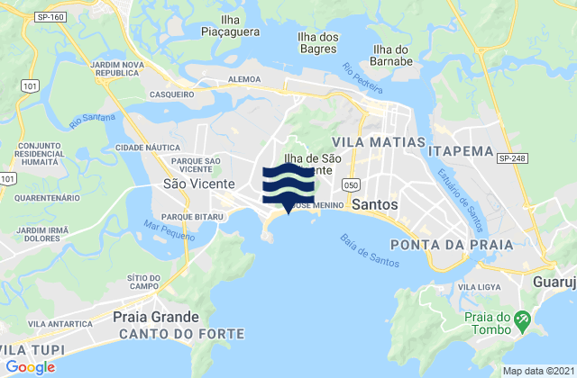 Mappa delle Getijden in Praia do Itararé, Brazil
