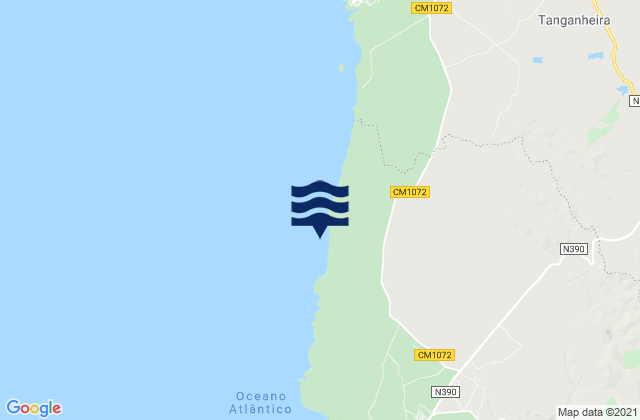 Mappa delle Getijden in Praia do Malhão, Portugal