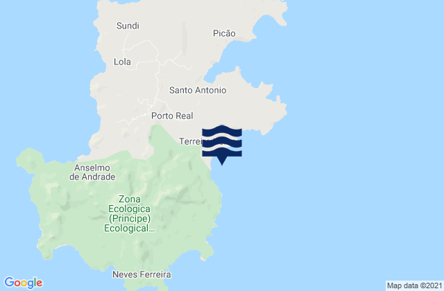 Mappa delle Getijden in Praia do Periquito, Sao Tome and Principe